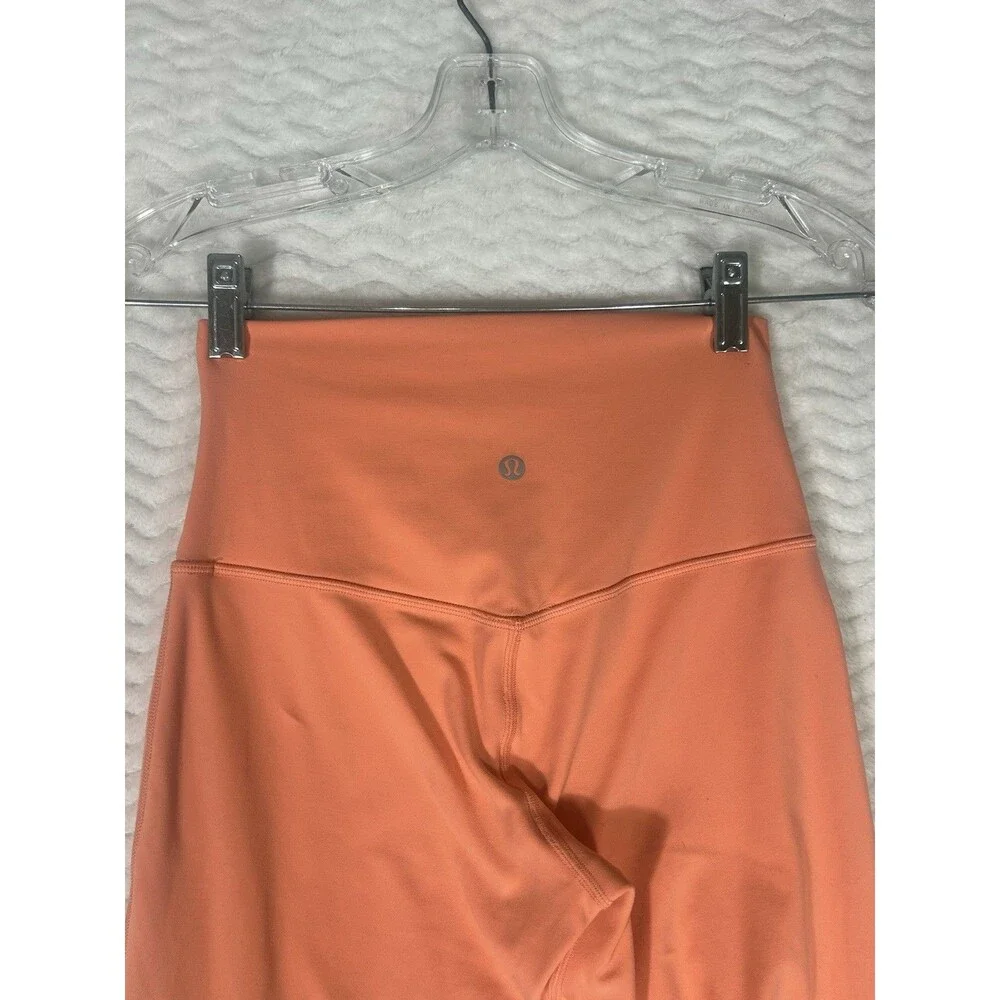 Lululemon Align Leggings Womens Size Small Orange High‎ Rise Ankle Yoga Stretch
